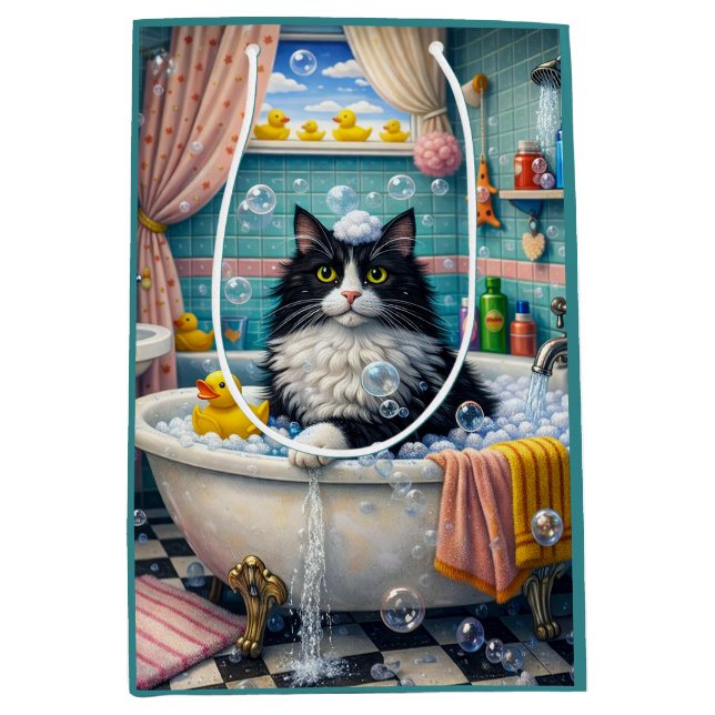 Sac Cadeau Moyen Bath Time , Cat  (Devant)