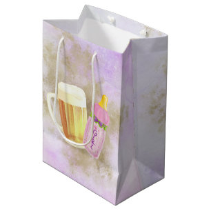 Sac Cadeau Moyen BBQ bébé et bière Thème de la douche extérieure