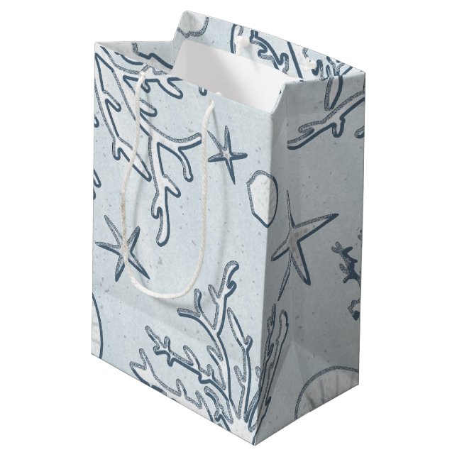 Sac Cadeau Moyen Beach Coral Reef Sea Shell & Starfish Cadeau (Dos Angle)