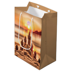 Sac Cadeau Moyen Beach Sandcastle pour Anniversaire