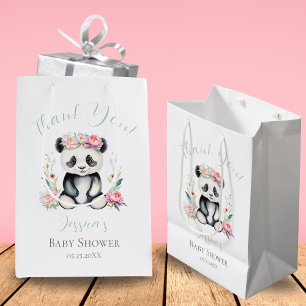Sac Cadeau Moyen Bébé Panda Peonies Jungle Baby shower Merci