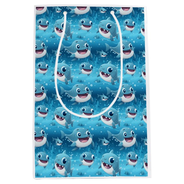Sac Cadeau Moyen Bébé Shark Fun (Devant)
