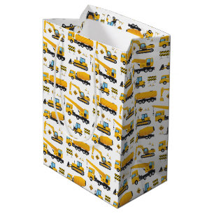 Sac Cadeau Moyen Belle Construction Trucs de pousses cadeaux de fêt