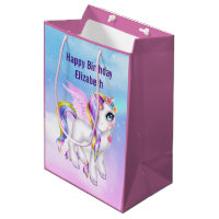 Belle licorne avec Rainbow Mane Anniversaire