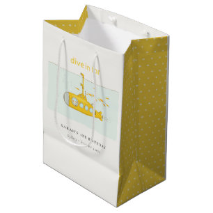 Sac Cadeau Moyen Belle Plongée Sous-Marine Jaune Anniversaire