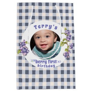 Sac Cadeau Moyen Berry Blueberry Premier anniversaire