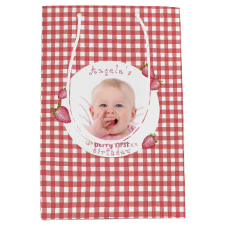 Sac Cadeau Moyen Berry fraise Premier anniversaire