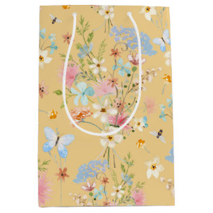 Sac Cadeau Moyen Beurre d'abeille fleur sauvage jaune Découpage