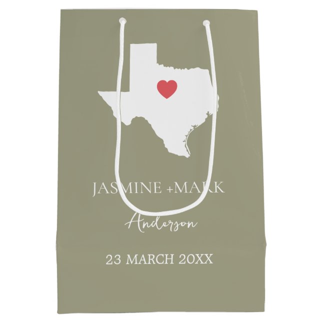 Sac Cadeau Moyen Bienvenue au Texas Wedding Party Custom (Dos)