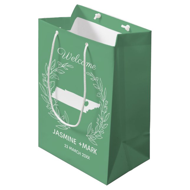 Sac Cadeau Moyen Bienvenue dans la coutume du mariage Tennesse (Devant Angle)