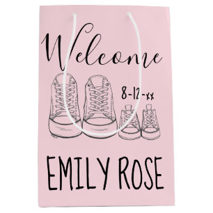 Sac Cadeau Moyen BIENVENUE Nouvelle Arrivée Chaussures bébé Douche