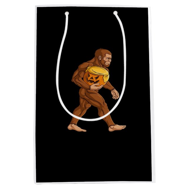 Sac Cadeau Moyen Bigfoot Halloween Trumpkin Citrouille classique (Devant)