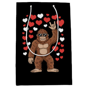 Sac Cadeau Moyen Bigfoot Valentines Jour Coeurs Drôle Sasquatch