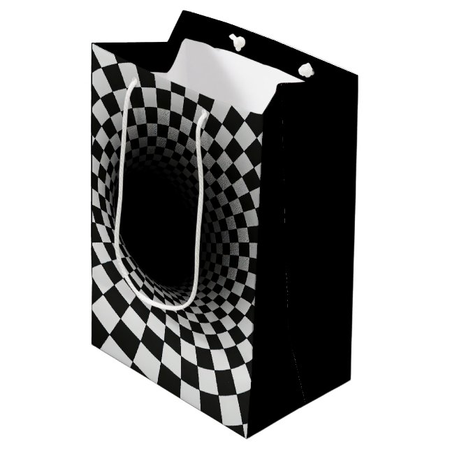 Sac Cadeau Moyen Birthday Optical Illusion Black Hole (Devant Angle)