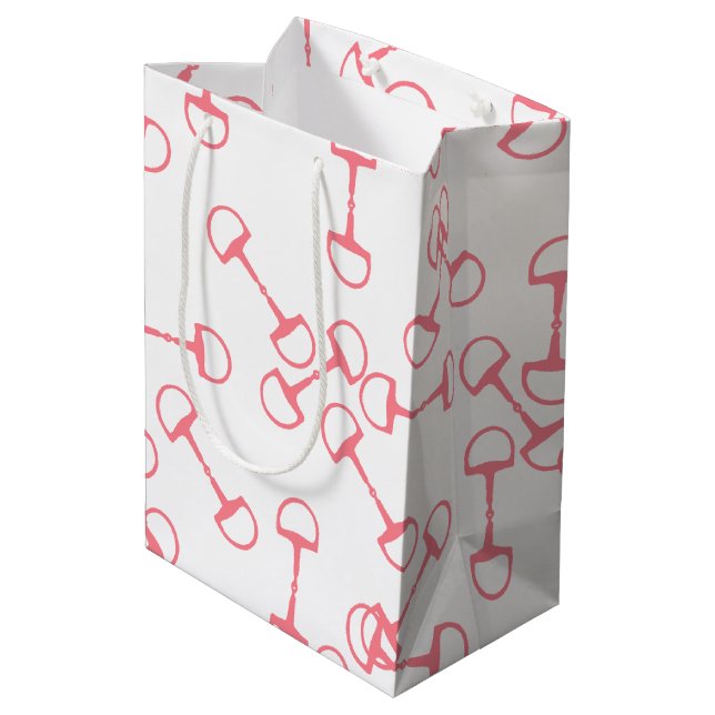 Sac Cadeau Moyen Bits équestres rose (Dos Angle)