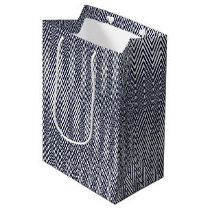 Sac Cadeau Moyen Black White Moiré rayures illusion optique moderne