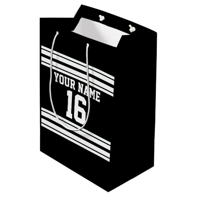 Sac Cadeau Moyen Black White Team (Dos Angle)