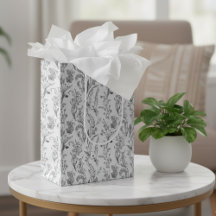 Black White Toile Elegant Floral