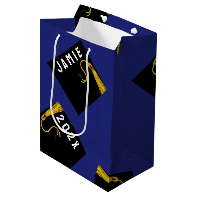 Sac Cadeau Moyen Bleu (Devant Angle)