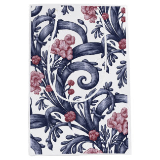 Sac cadeau moyen bleu Art Nouveau