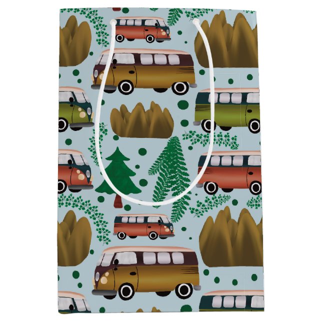Sac Cadeau Moyen Bleu du champignon boisé (Devant)