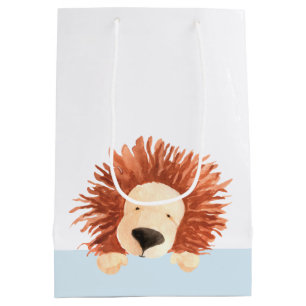 Sac Cadeau Moyen Bleu Lion