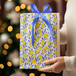 Sac Cadeau Moyen Bleus Citrons Méditerranée