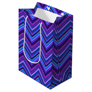 Sac Cadeau Moyen Blue and purple zigzag