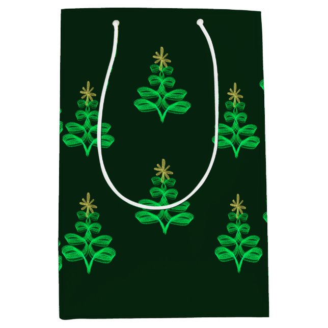 Sac Cadeau Moyen Blue Christmas wrapping paper  (Devant)