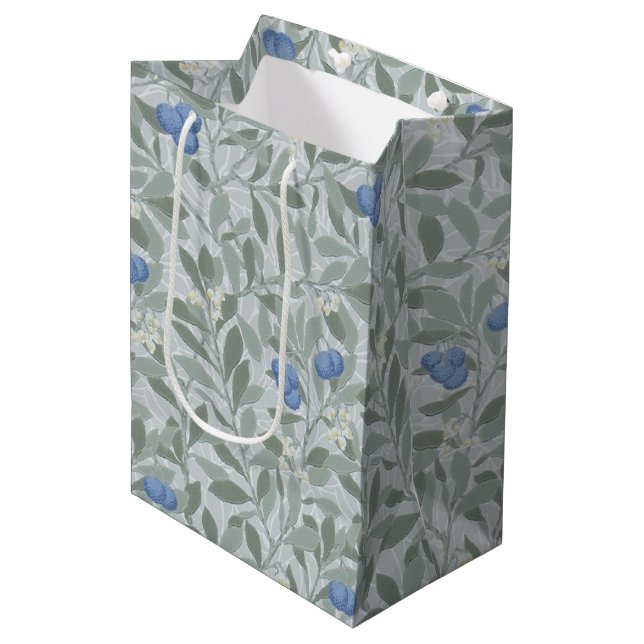 Sac Cadeau Moyen Blue Fruit, William Morris (Devant Angle)