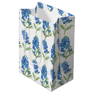 Sac Cadeau Moyen Bluebonnets Texas Blue Flowers Aquarelle