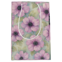 Sac Cadeau Moyen Blush Pink Botanical Floral Gift Bag – Watercolor