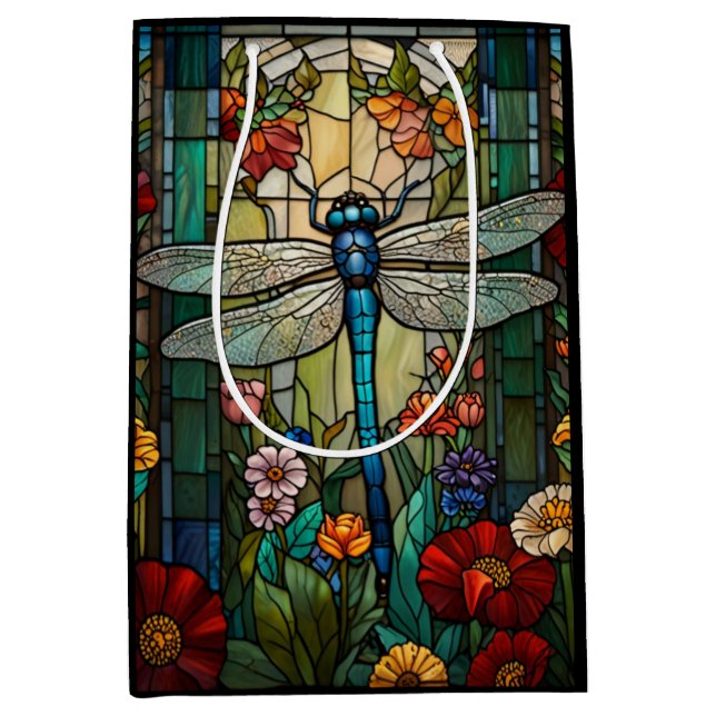 Sac Cadeau Moyen Boho chic dragonfly de style Art nouveau (Devant)