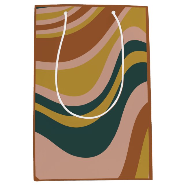 Sac Cadeau Moyen Boho Earth Tones tendance moderne Motif Abstrait (Devant)