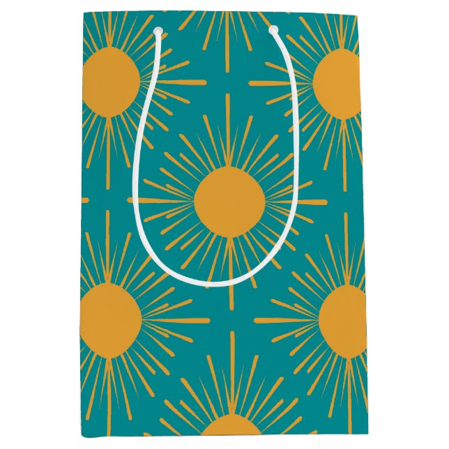 Sac Cadeau Moyen Boho Ray of Sun Turquoise (Devant)