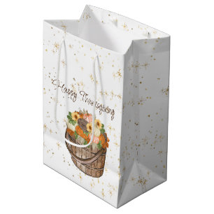 Sac Cadeau Moyen Bon thanksgiving Automne Baril Citrouille