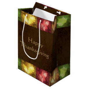 Sac Cadeau Moyen Bon thanksgiving Grunge Feuilles