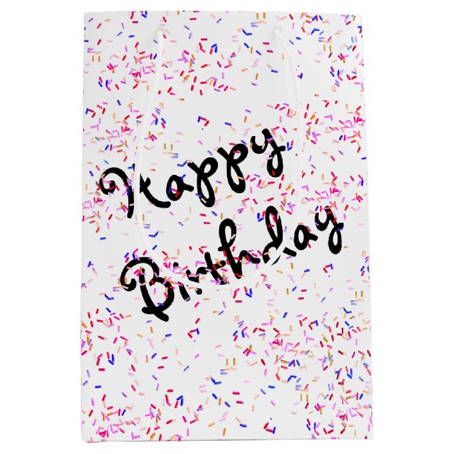 Sac Cadeau Moyen Bonbons d'anniversaire (Devant)