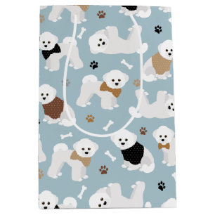 Sac Cadeau Moyen Bones et pattes Bichon Frise