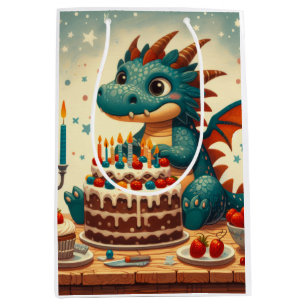 Sac Cadeau Moyen Bonne fête d'anniversaire du dragon