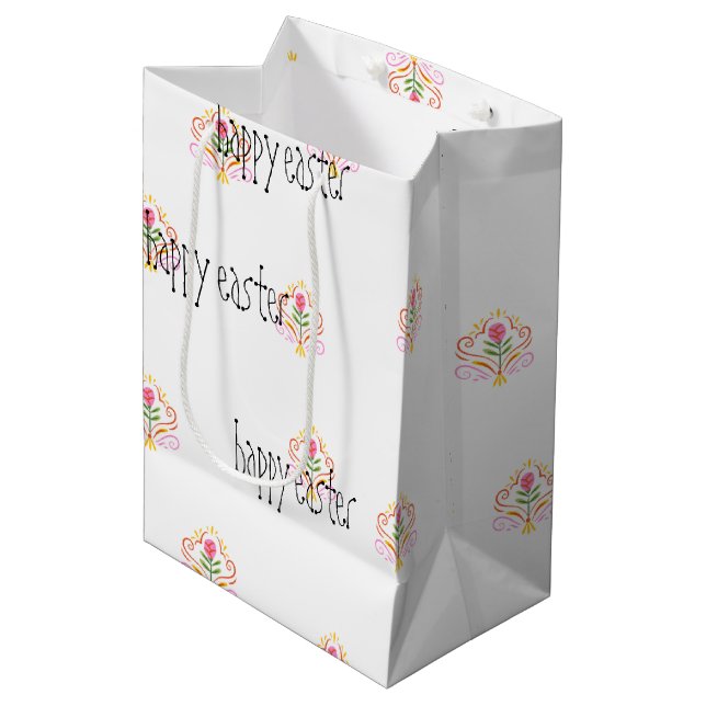 Sac Cadeau Moyen Bonne Pâques simple  (Devant Angle)