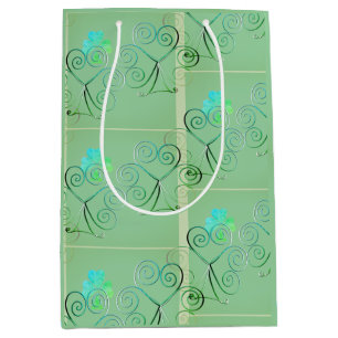 Sac Cadeau Moyen Bonne St Patrick's Day Shamrock Misty Green