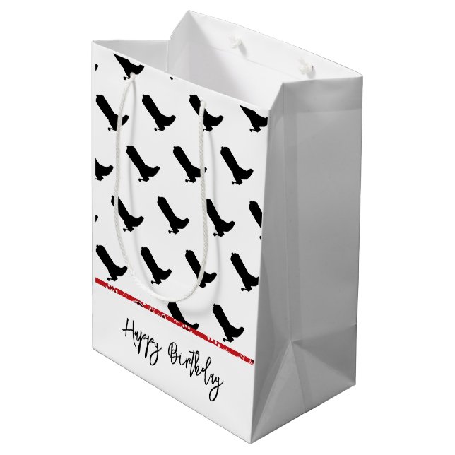 Sac Cadeau Moyen Boots de cowboy Spire Silhouette Motif Bandana (Dos Angle)