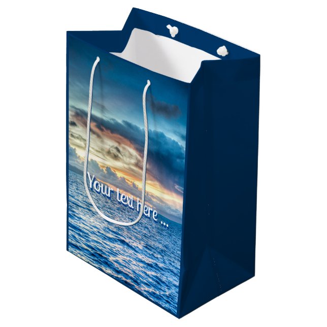 Sac Cadeau Moyen Bora Bora Ocean View Photographie (Devant Angle)