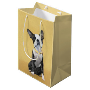 Sac Cadeau Moyen Boston Terrier Peinture - Cute Original Chien Art