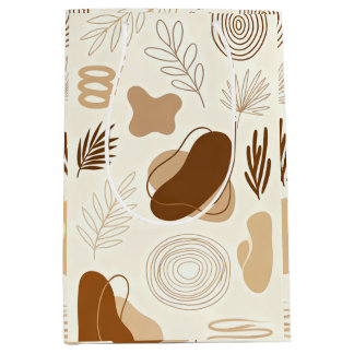Sac Cadeau Moyen Botanical Line Art Paper Bag