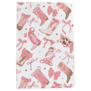 Sac Cadeau Moyen Bottes de rodéo roses occidentales avec noeuds pap