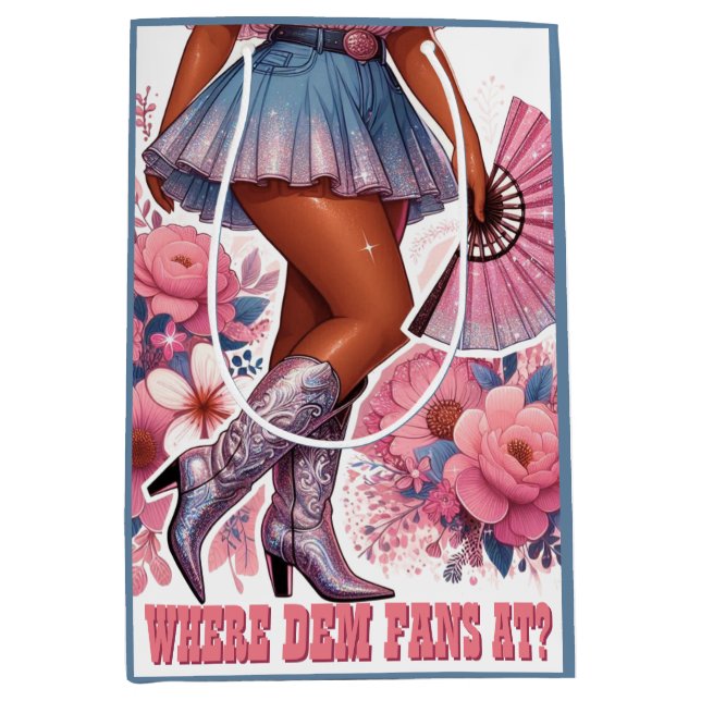 Sac Cadeau Moyen Bottes sur le sol Western Glam Cowgirl (Devant)