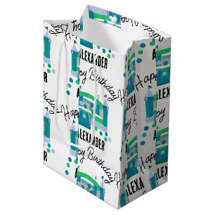 Sac Cadeau Moyen Bounce House Jumping Château Anniversaire Nom Enfa