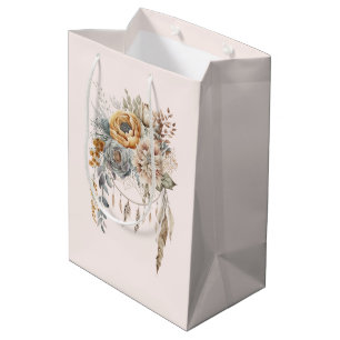 Sac Cadeau Moyen Bouquet de fleurs Boho et Dreamcatcher